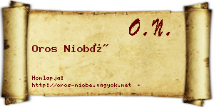 Oros Niobé névjegykártya